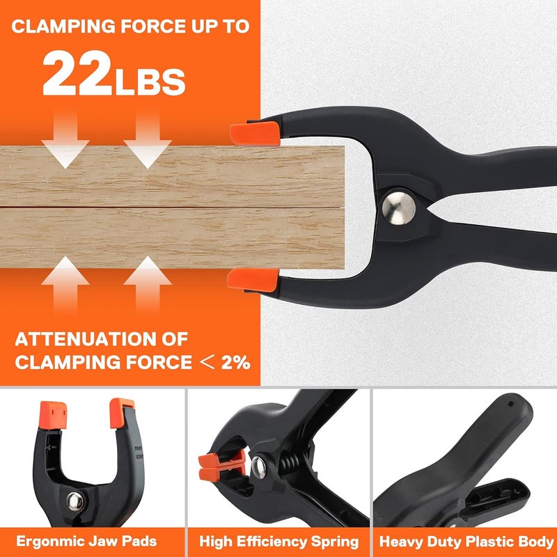 Jorgensen PONY 5-in-1 Strap Clamp with 4-Pack 6-2/7" Spring Clamps, Woodworking Frame Clamping Strap Holder, Rapid Acting Band Clamp - Image 5